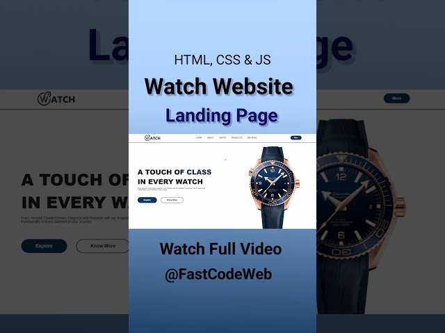 How to Create Watch Website Using HTML & CSS | Fast Code