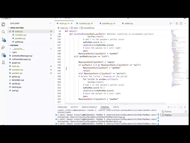 VSCode: Juego de PacMan - Rejugabilidad (10)