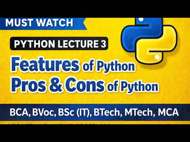 🐍Features of Python | Pros and Cons of Python 🔥 |  Beginners Guide| Python lecture 3