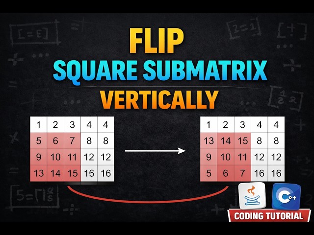 Flip Square Submatrix Vertically | Simple Code | Java | Leetcode 3643 | TryWithCatch