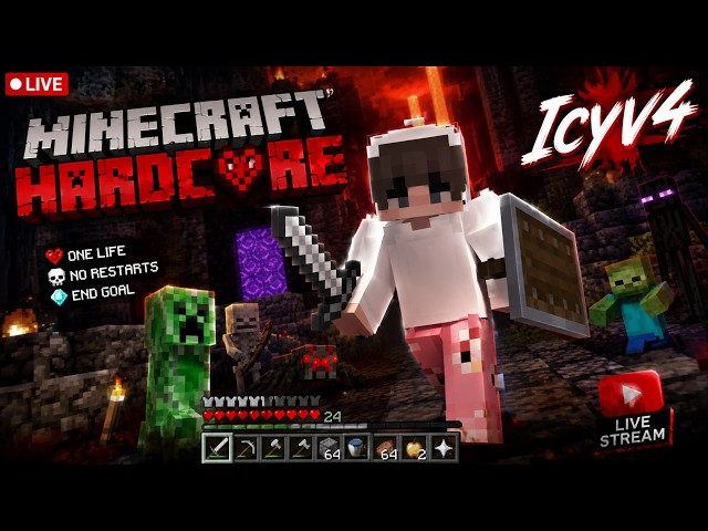 Minecraft Hardcore Day-1 |🔥#minecraft #live