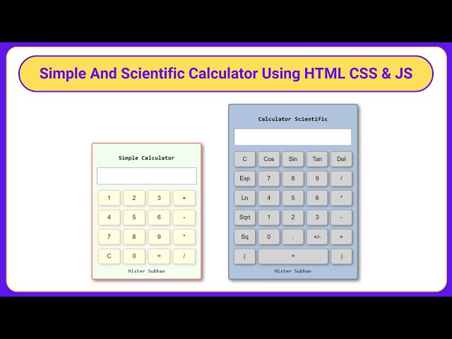 How to make Simple and Scientific Calculator with JavaScript? ***html, css and JavaScript***