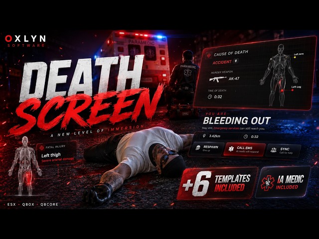 FiveM Death Screen Script 💀 Cinematic Camera, Injury Map & AI Medic (ESX/QB/QBox)