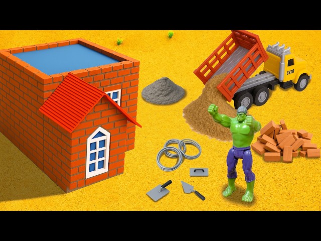 DIY Construction Science Project - Building a Modern Brick House Pool Tank After Monster Attack
