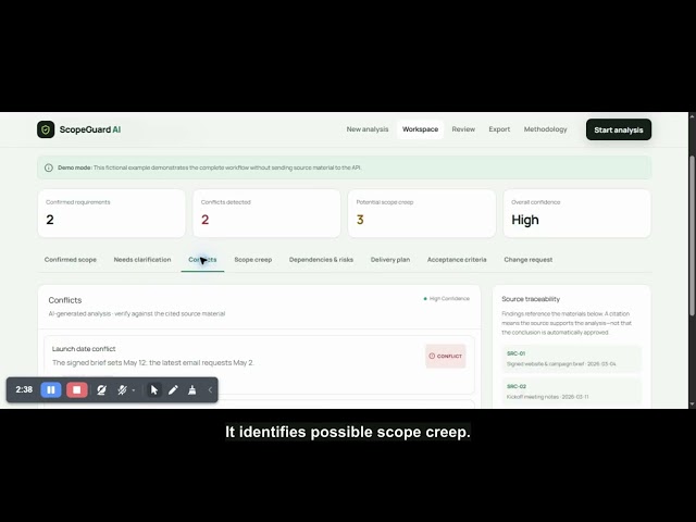 ScopeGuard AI Demo — AI-Powered Scope Analysis for Teams