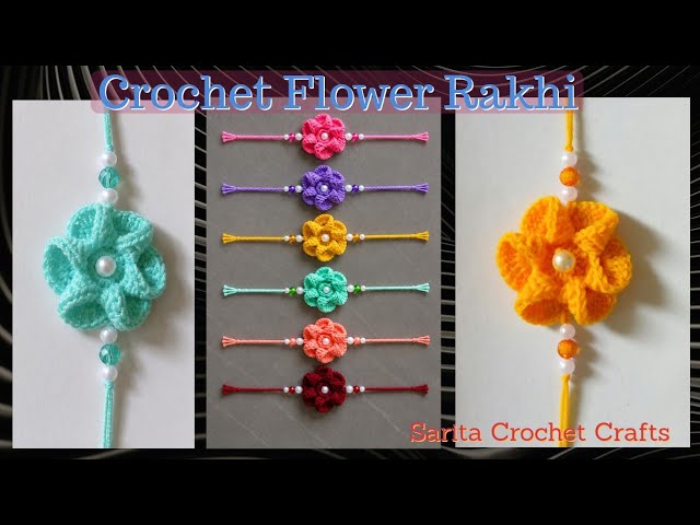 Easy Crochet Flower Rakhi - 4 | Step by Step Tutorial for Beginners | Raksha Bandhan Special | DIY