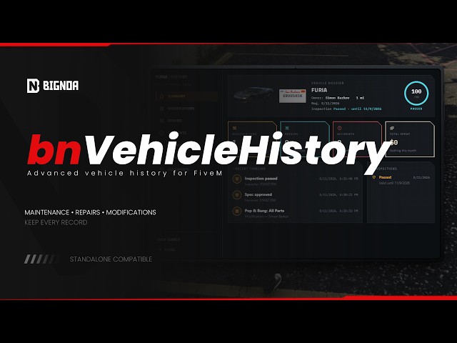 bnVehicleHistory: Full Vehicle History for FiveM | ESX / QBCore / QBox