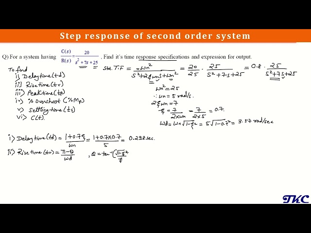 Step response of second order system: Problem 01
