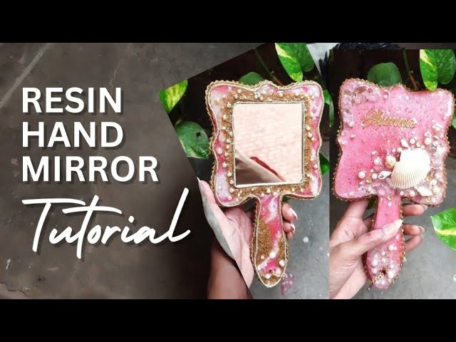 Tutorial for Resin Hand Mirror in Pink Ocean Theme 🩷🐚