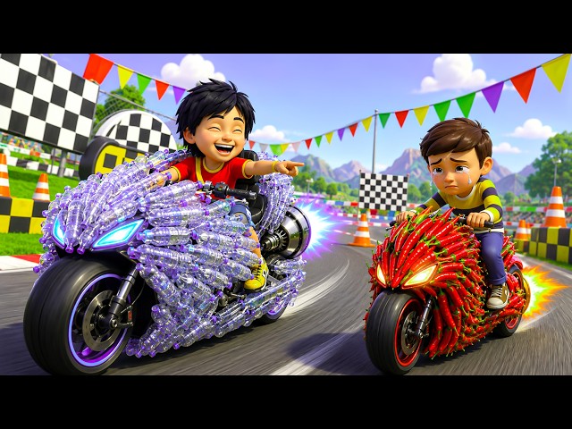 Shiva vs Rich Rudra 😱 | Shiva's Amazing Water Bottle Super Bike Race | Emotional  Story