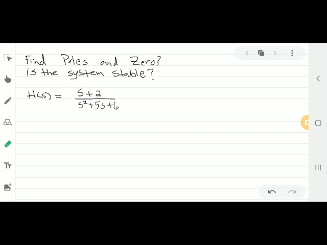 Finding poles zeros and stability of system