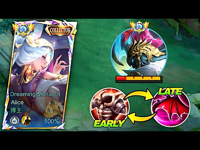 ALICE PERFECT DAMAGE + SUSTAIN BUILD FOR EARLY TO LATE GAME AGAINST ANNOYING JUNGLE ALPHA!! 😱 | MLBB