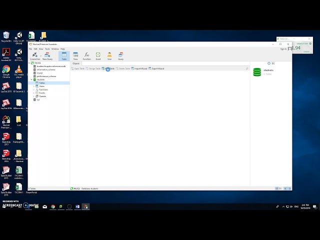 Navicat - connect to MySQL and make a table