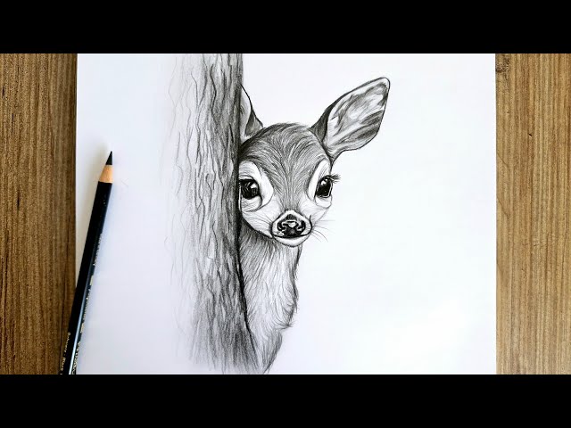 Realistic Fawn Drawing / Step by Step Pencil Drawing