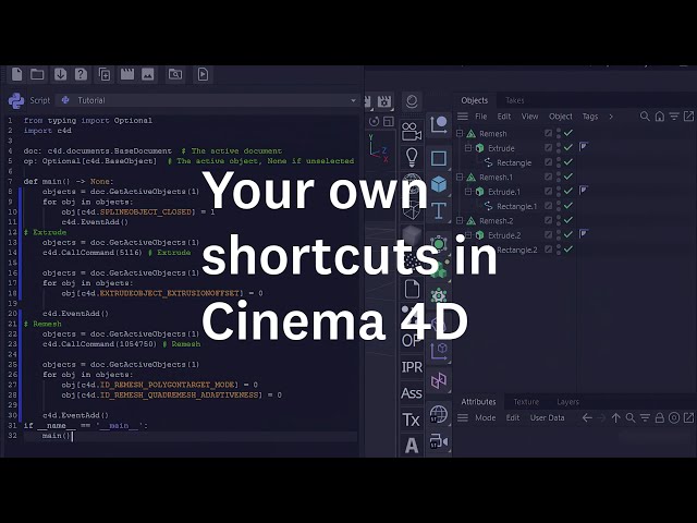 Create your own simple shortcuts in Cinema 4d