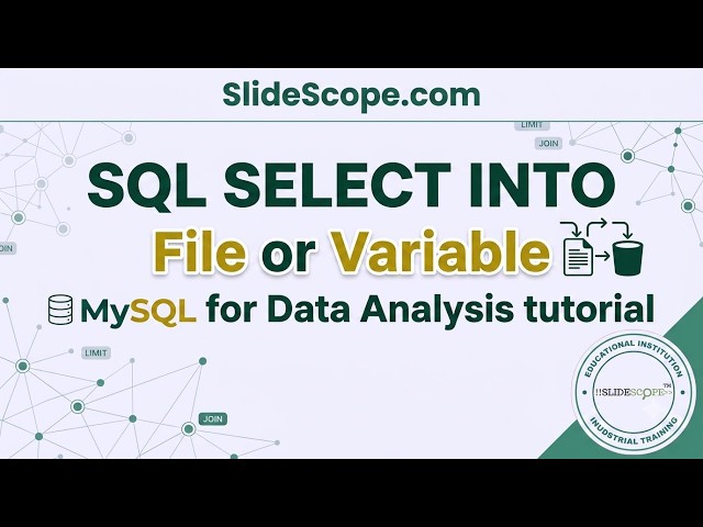 SQL SELECT INTO File or Variable - MySQL for Data Analysis tutorial