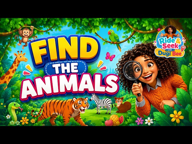 Wild Animals for Kids! 🐯 Interactive Learning Games | Ride & Seek with Dugi Bee | DugDugi TV Jr