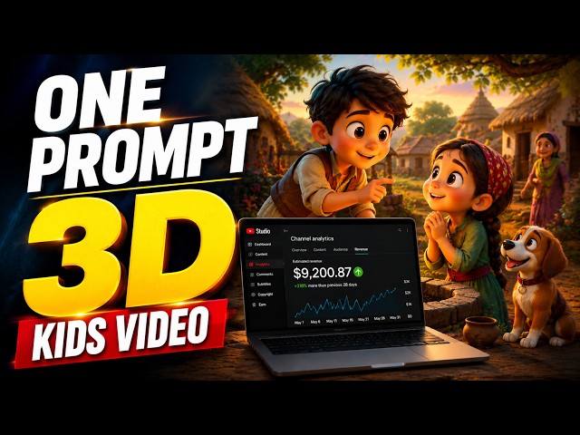 I Made a Full Kids 3D Animation Video With ONE Prompt — No Skills, No Software, No Experience