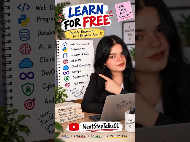 Learn for FREE 🚀 30+ Best Websites to Learn Coding, AI & Tech Skills #shorts #youtubeshorts #tren...