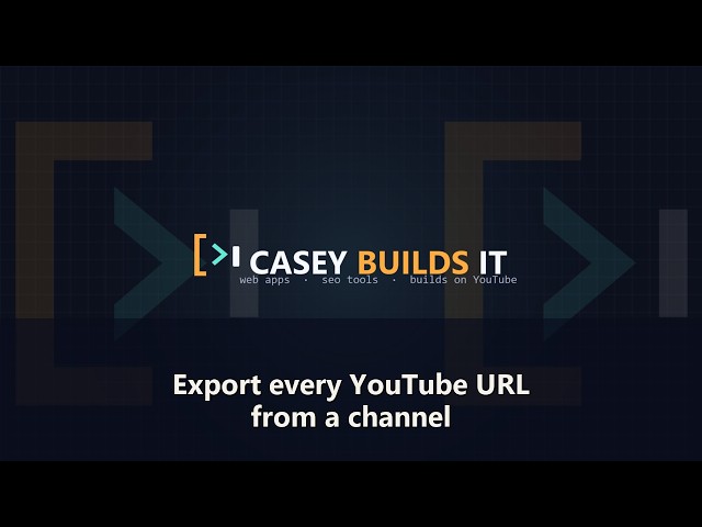 Export every YouTube URL from a channel (use this Cursor AI tool FREE)