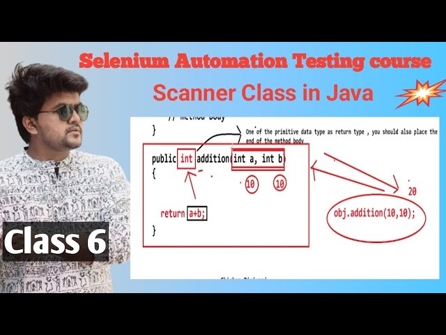 Selenium automation testing course with Java- scanner class  in java- class 6