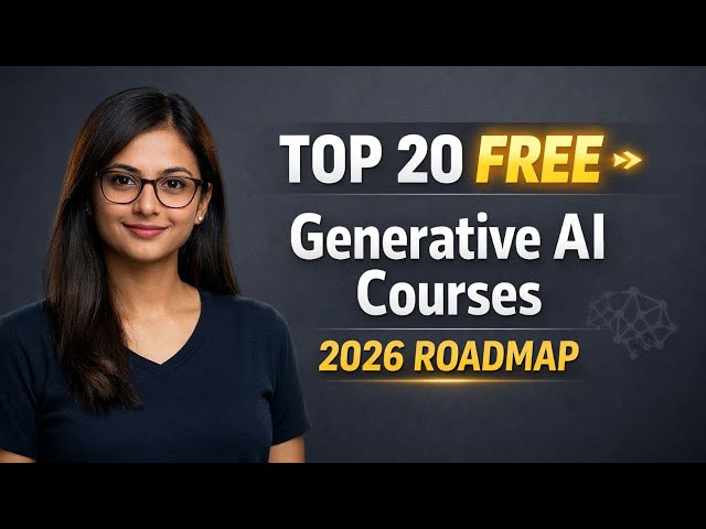 Top 20 FREE Generative AI Courses 2026 | Roadmap to Become a Generative AI Expert for Beginners