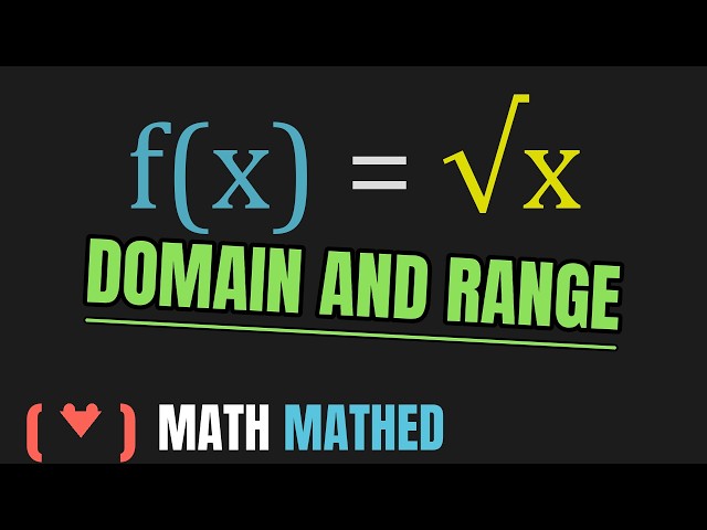 Domain and Range of a Function Explained