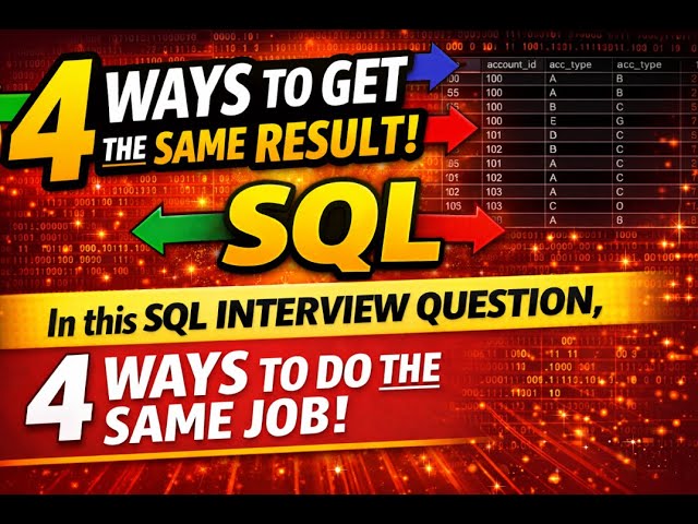 4 Ways to Solve This SQL Interview Question | Only Experts Know #3!