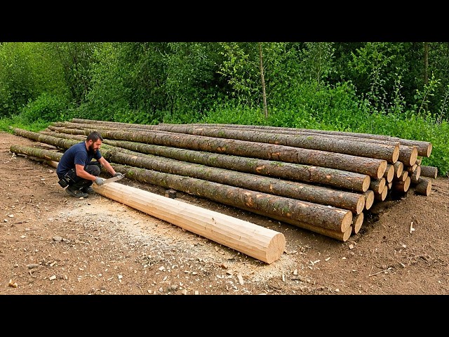 Man Builds Snow Log Cabin In The Forest Of Finland | Start To Finish By @sharingsurvival