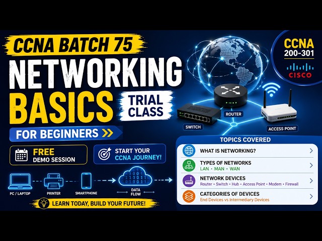 CCNA Batch 75 Trial Class | Networking Basics for Beginners | FREE Demo Session