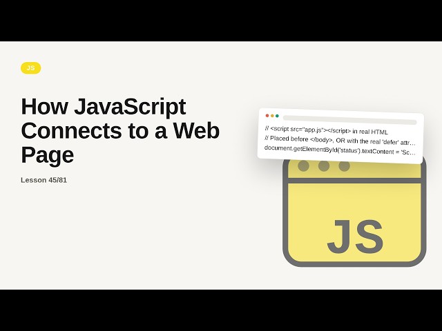 JavaScript - Web development basic Series: How JavaScript Connects to a Web Page