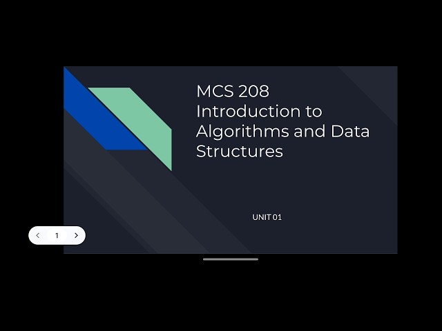 MCS 208 Unit 1 | IGNOU MCA_NEW | MCS 208 Introduction to Algorithms and Data Structures