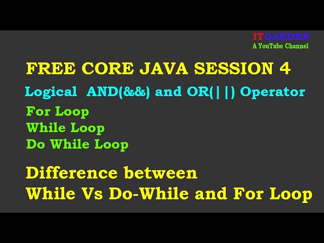 Core Java Session 3  For, While , Do-While Loop Difference between Do-While Vs While and For Loop