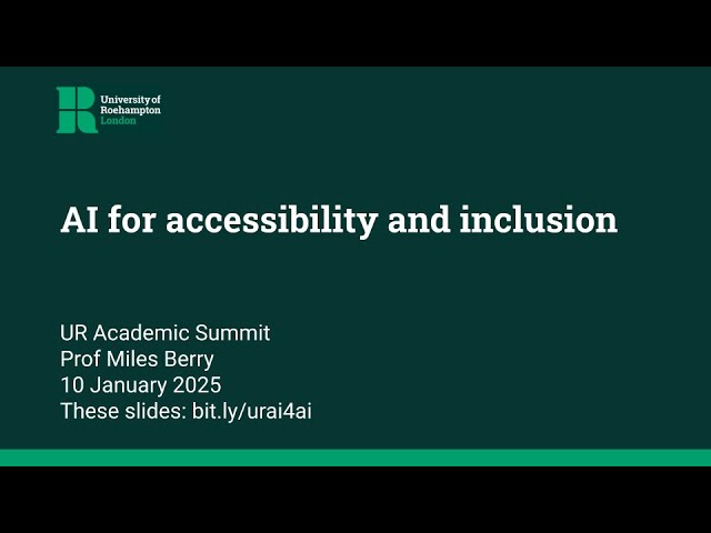 AI for accessibility and inclusion