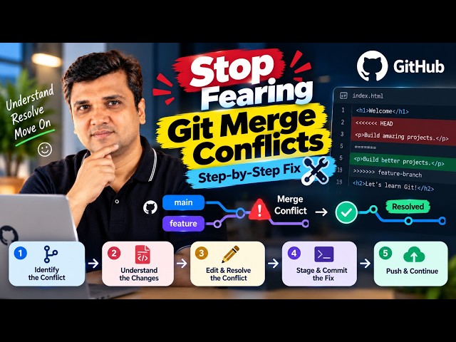 Stop Fearing Git Merge Conflicts: Step-by-Step Fix 🛠️
