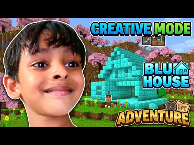 Minecraft Creative Mode 💎🏠 I Built an Amazing Blue Diamond House! | Epic 
