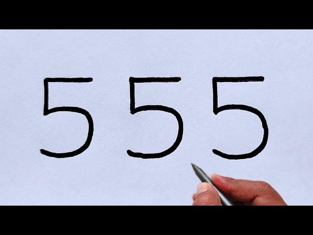 How to Draw a Cute Cat from Number 555 | Easy Drawing Tutorial