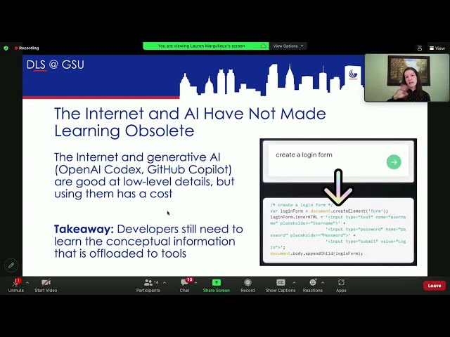 Lauren Margulieux: Things software developers should learn about learning.