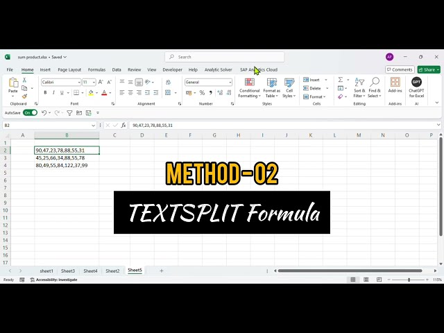 How to Use Textsplit & Text to Column Function in excel|Sum of numbers Using Textsplit formula 2025