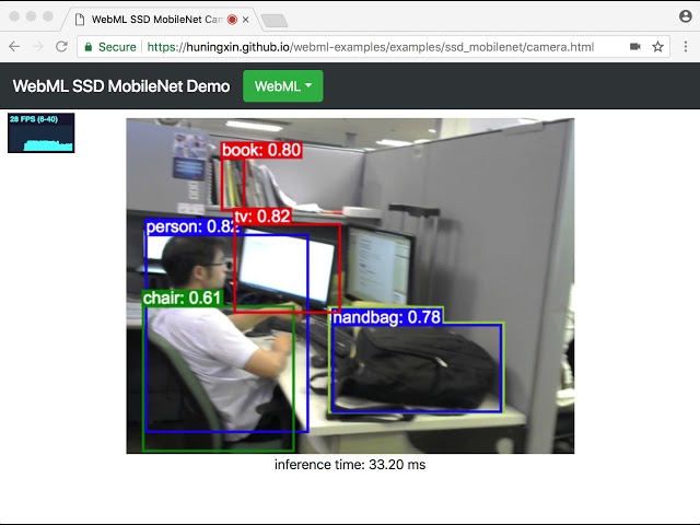 Real-time ssd mobilenet with WebML
