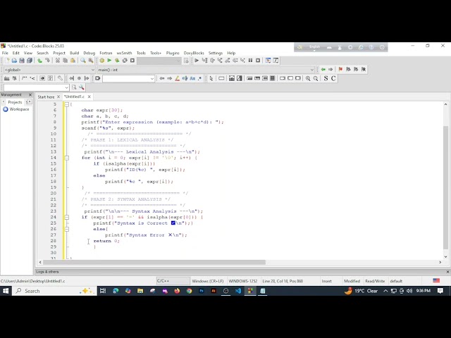 Project 01:Compiler Design Simulation Project | Visualizing Phases of a Compiler