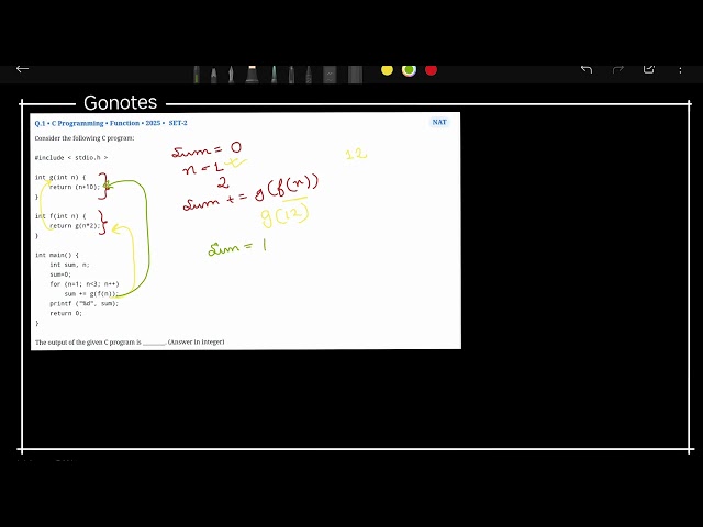 Q1 | C Programming Functions | 2025 Set 2 | PYQ | Question Explained | #cprogramming#coding#gate2026