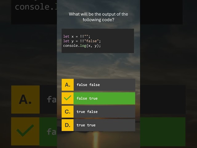 #TestYourJavaScript  44 / 100 JavaScript MCQ & Answer #javascript #programming #coding #procademy