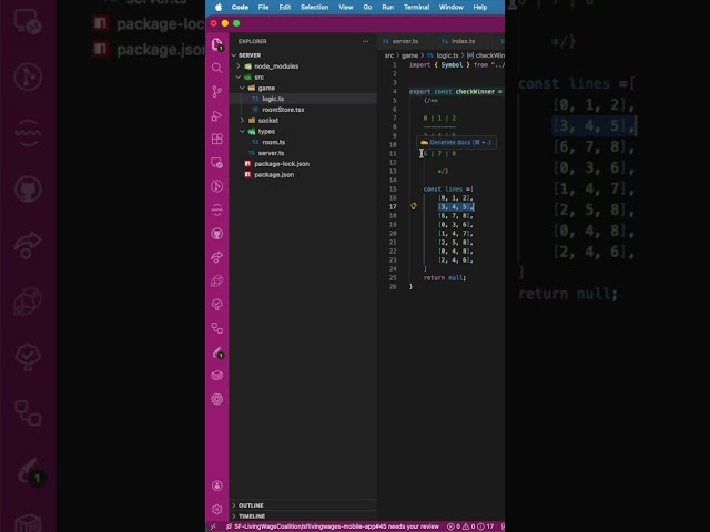 Multiplayer Game Server with Socket.IO (React Native Tic Tac Toe)  #shorts