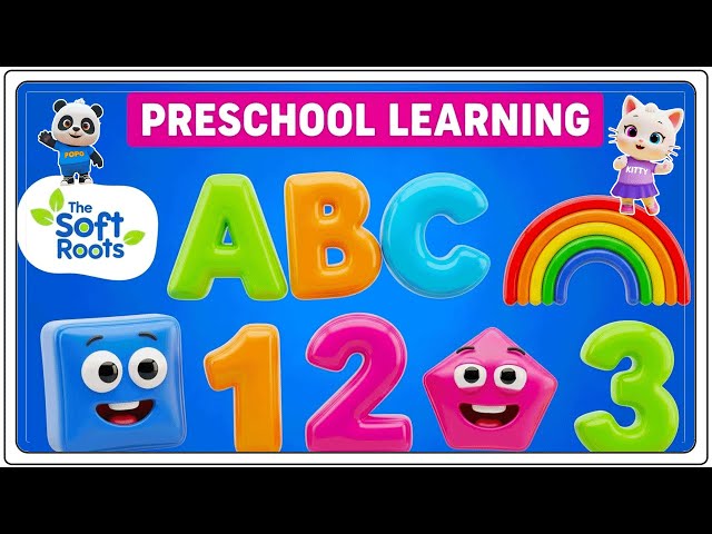 Preschool Learning activities for 3 year olds at home | Learn ABC Phonics Shapes Numbers Colors 🌈