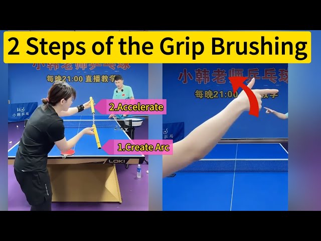 🖐🏓2 Steps of the Grip Brushing: Create Arc First, Then Accelerate