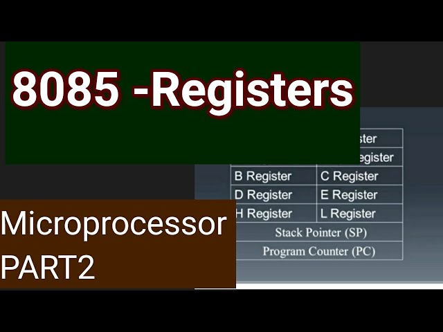 Microprocessor lecture series-2||8085  Registers|| Malayalam explanation