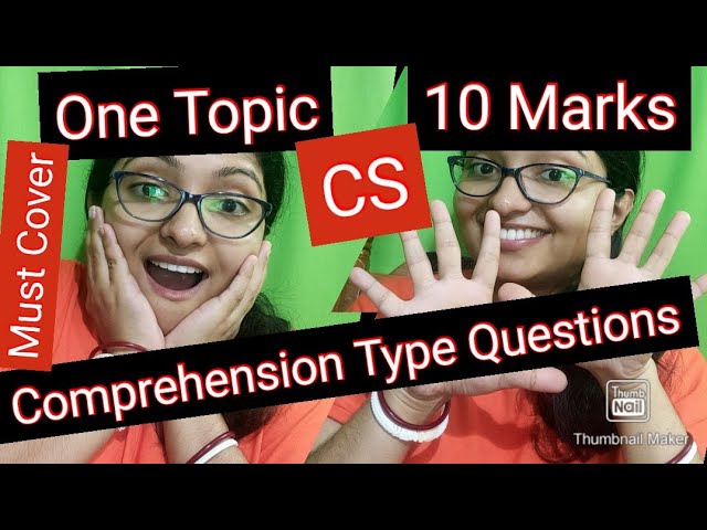 10 Marks from 1 Topic - P 2 Computer Science Comprehension Type Question - List of Topics
