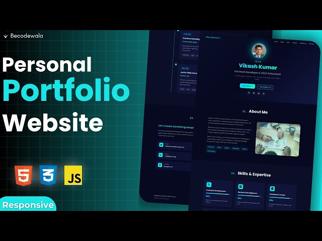 How To Make A Portfolio Website Using HTML CSS JS | Complete Responsive Website Design | P2