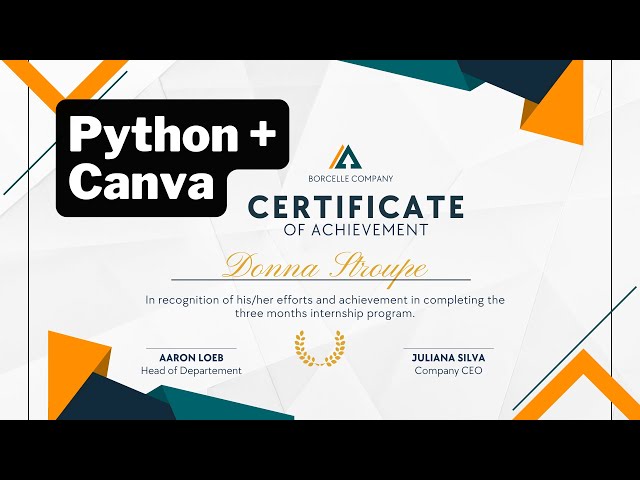 How I Generate Certificates with Python and Canva | Python Tutorial
